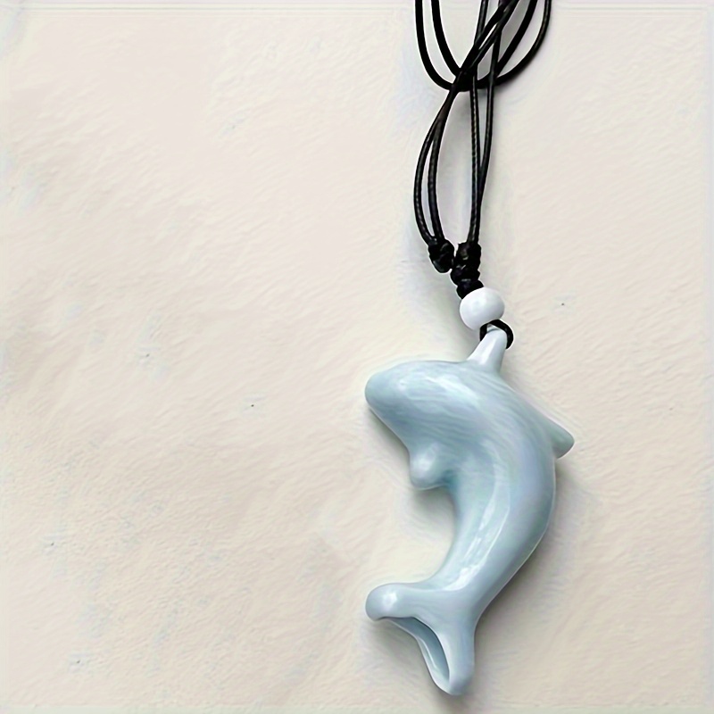 Ceramic Dolphin Whistle Necklace Adjustable Ceramic Holiday Gift for Friends